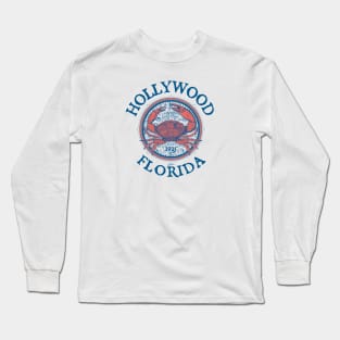 Hollywood, Florida, Stone Crab on Wind Rose Long Sleeve T-Shirt